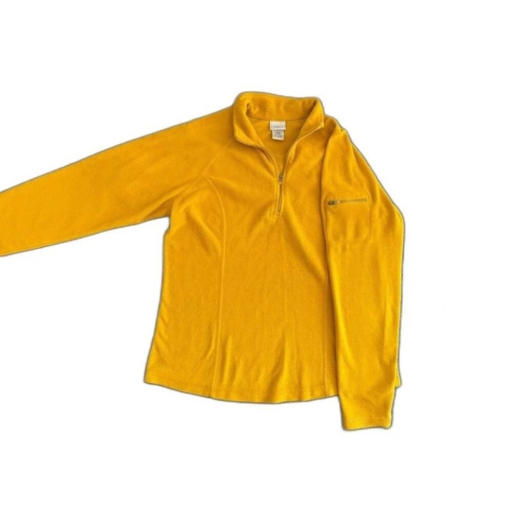 L.L.Bean Yellow Fleece Pullover Small Quarter Zip Gorpcore Outdoor